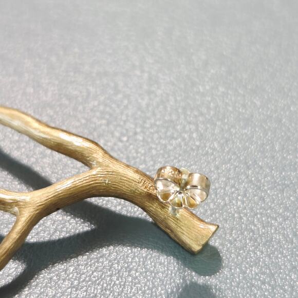 Mignon Faget Coral Earrings in Bronze with Sterling Silver Post Dangle Statement - Picture 7 of 7